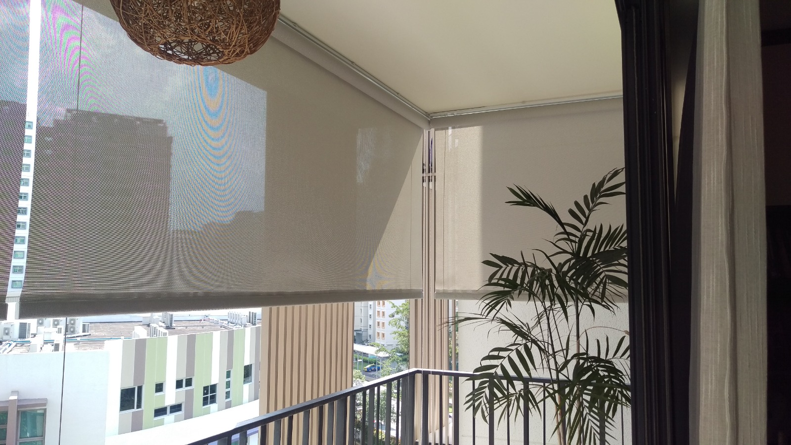 This is a Picture of Outdoor Roller Blinds at Singapore Punggnol, condo, River Isles